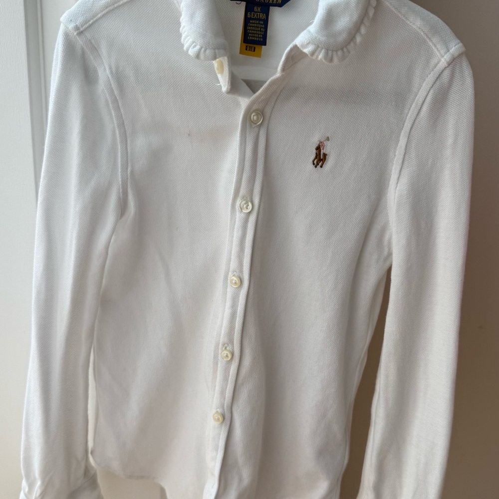 Polo Ralph Lauren Girls Knit Oxford Shirt sz 6X